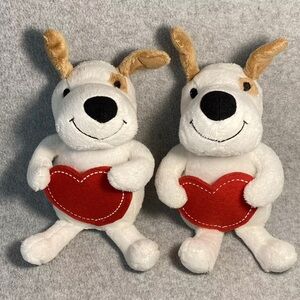 Valentine Hallmark Plush Stuffed 8" Dog Gone Sweet Gift Card Holder Set Of 2
